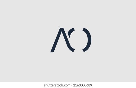 AO OA A O abstract vector logo monogram template