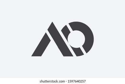 AO or OA and A or O Uppercase Letter Initial Logo Design Template Vector Illustration