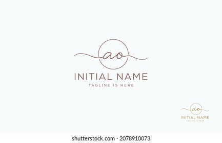 AO OA Signature initial logo template vector
