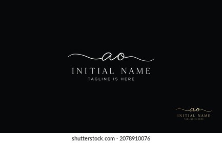 AO OA Signature initial logo template vector
