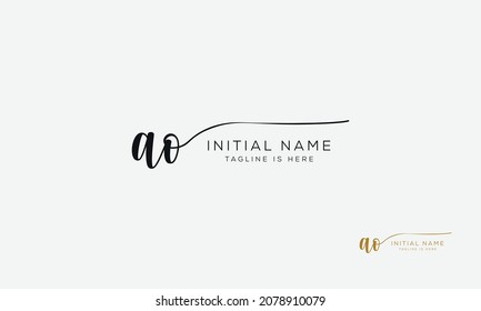 AO OA Signature initial logo template vector
