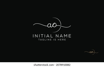 AO OA Signature initial logo template vector
