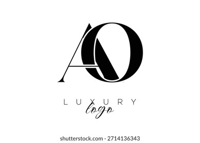 Logotipo de tipografía de monograma de letra AO Serif para una identidad de marca de Premium elegante