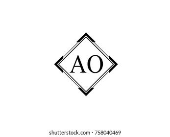 AO square shape vintage logo