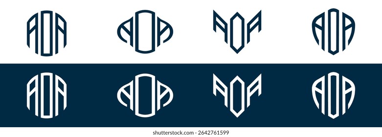 AOA letter logo set design