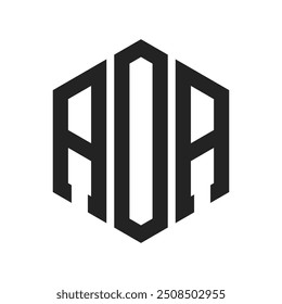 AOA Logo Design. Initial Letter AOA Monogram Logo using Hexagon shape