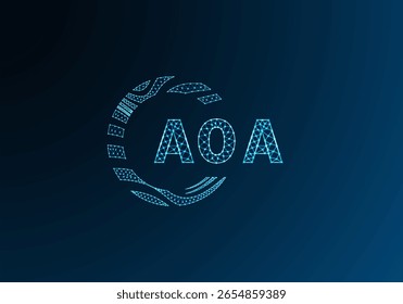 AOA low poly letter logo vector design. AOA lower poly logo design. AOA unique low poly logo design.