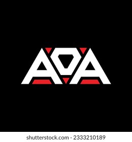 AOA triangle letter logo design with triangle shape. AOA triangle logo design monogram. AOA triangle vector logo template with red color. AOA triangular logo Simple, Elegant, and Luxurious design.
