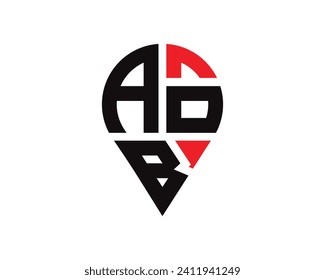 diseño de logotipo de la forma de la ubicación de la letra AOB
