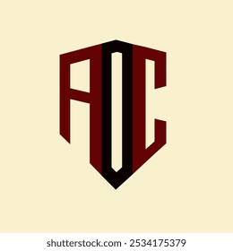 Logotipo de carta minimalista creativa de AOC. AOC diseño de logotipo de letra de alfabeto de iniciales de Vector únicas
