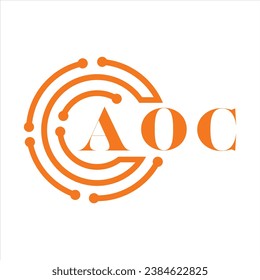 AOC letter design.AOC letter technology logo design on white background.AOC Monogram logo design for entrepreneur and business.