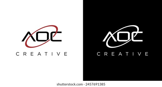 Ilustración de Plantilla de Vector de diseño de logotipo de carta AOC