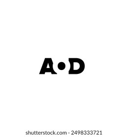 AOD creative vector modern letter flat monogram negative space logo design with White background