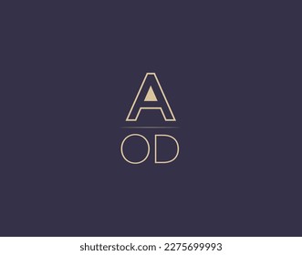 Diseño del logotipo de la letra AOD imágenes vectoriales minimalistas modernas