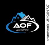 AOF initial construction. AOF real estate. AOF home letter logo design, AOF real estate Logo , Style home logo