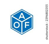 AOF letter logo design on black background. AOF creative initials letter logo concept. AOF letter design.
