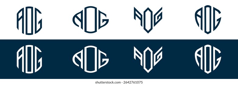 AOG letter logo set design