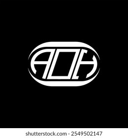 Diseño de logotipo de monograma abstracto AOH. Monograma AOH diseño de logotipo de letra abstracta plana moderna única.