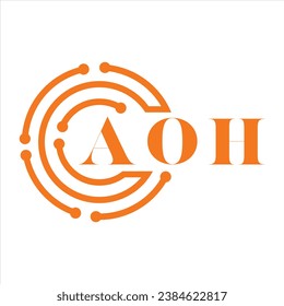 AOH letter design.AOH letter technology logo design on white background.AOH Monogram logo design for entrepreneur and business.