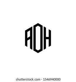 AOH Letter Logo Design polygon Monogram Icon Vector Template