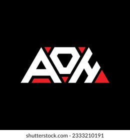 AOH triangle letter logo design with triangle shape. AOH triangle logo design monogram. AOH triangle vector logo template with red color. AOH triangular logo Simple, Elegant, and Luxurious design.