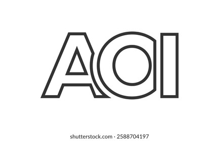 AOI logo design template with strong and modern bold text. Initial based vector logotype featuring simple and minimal typography. Trendy company identity ideal for businesses brand presence.