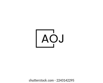 Carta de la AOJ diseño creativo y elegante del logo de swoosh