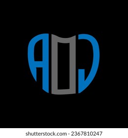 Diseño creativo del logo de la carta de la AJ. Diseño único de AJ.
