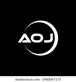 Diseño de logotipo de carta AOJ, inspiración para una identidad única. Elegancia moderna y diseño creativo. Marca tu éxito con el impresionante logotipo.