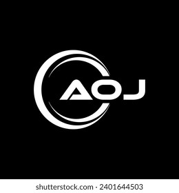 Diseño de logotipo de carta AOJ, inspiración para una identidad única. Elegancia moderna y diseño creativo. Marca tu éxito con el impresionante logotipo.