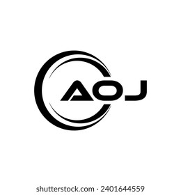 Diseño de logotipo de carta AOJ, inspiración para una identidad única. Elegancia moderna y diseño creativo. Marca tu éxito con el impresionante logotipo.