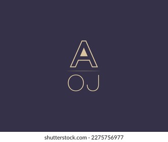 Diseño del logotipo de la carta AOJ imágenes vectoriales minimalistas modernas