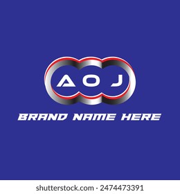 AOJ Vector de logotipo de la letra único atractivo creativo moderno diseño inicial color blanco sobre fondo de color azul AOJ logotipo de la letra diseño de icono
