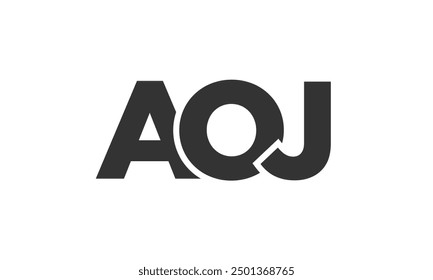 Plantilla de diseño de logotipo AOJ con texto en negrita fuerte y moderno. Logotipo de Vector inicial basado en tipografía simple y mínima. Identidad de empresa de moda ideal para la presencia de la marca de las empresas.