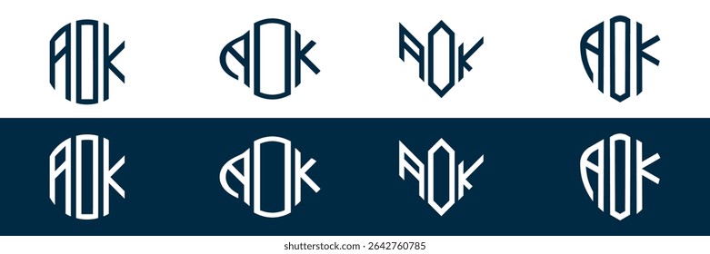 AOK letter logo set design