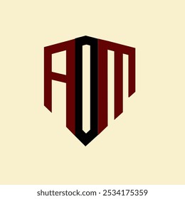 Logotipo de letra minimalista creativa de AOM. Diseño de logotipo de letra de alfabeto de iniciales de Vector únicas de AOM
