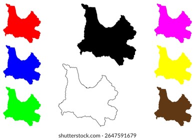 Cidade de Aomori (Japão, Nihon-koku ou Nippon-koku, região de Tohoku) mapa ilustração vetorial, esboço de rabisco Mapa de Aomori-shi