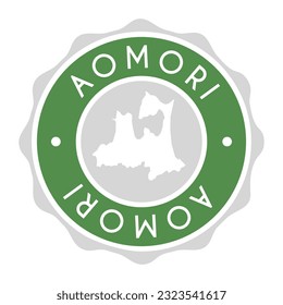Aomori, Japan Badge Map Vector Seal Vector Sign. National Symbol Country Stamp Design Icon Label. 
