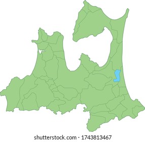 Mapa de Aomori (se puede cambiar el color)
