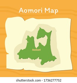 Aomori Prefecture Map Japan Country Background Stock Vector (Royalty