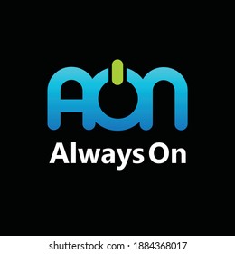 AON always on logo concept