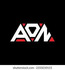 AON triangle letter logo design with triangle shape. AON triangle logo design monogram. AON triangle vector logo template with red color. AON triangular logo Simple, Elegant, and Luxurious design.