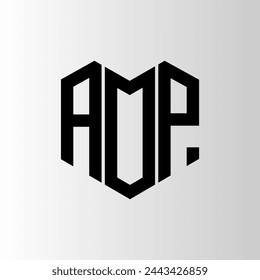 Diseño abstracto del logotipo de la letra de AOP. AOP diseño único. ¡AOP!
