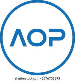 AOP letter technology logo design on black background. AOP creative initials letter IT logo concept. AOP setting shape design