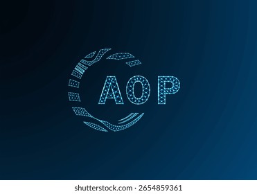 AOP diseño de Vector de logotipo de letra de polietileno baja. AOP diseño de logotipo de poliéster inferior. AOP diseño de logotipo de baja poli único.