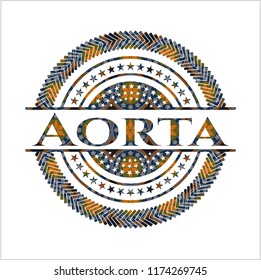 Aorta arabesque emblem background. arabic decoration.