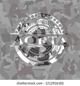 Aorta grey camo emblem