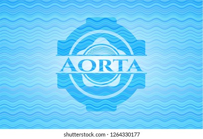 Aorta water emblem background.