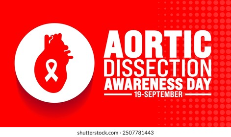 Aortic Dissection Awareness Day background or banner design template. Holiday concept. Template for background, banner, card, poster, placard, design template with unique shapes with standard color.