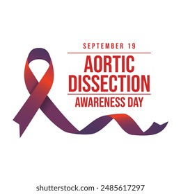 Aortic Dissection Awareness Day. Flat art design. Red ribbon vector. Good for celebration template usage. eps 10. 